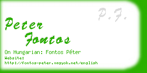 peter fontos business card
